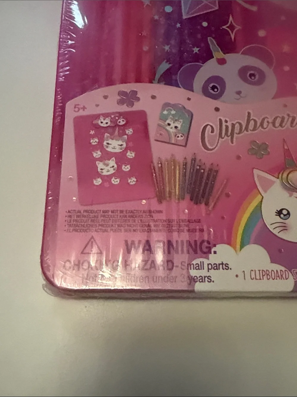 Pink Unicorn Cat Clipboard and Storage Case - Kids Journal Set